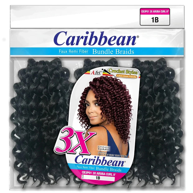 Afri Naptural 3X Caribbean CB3P01 ARUBA CURL 8''